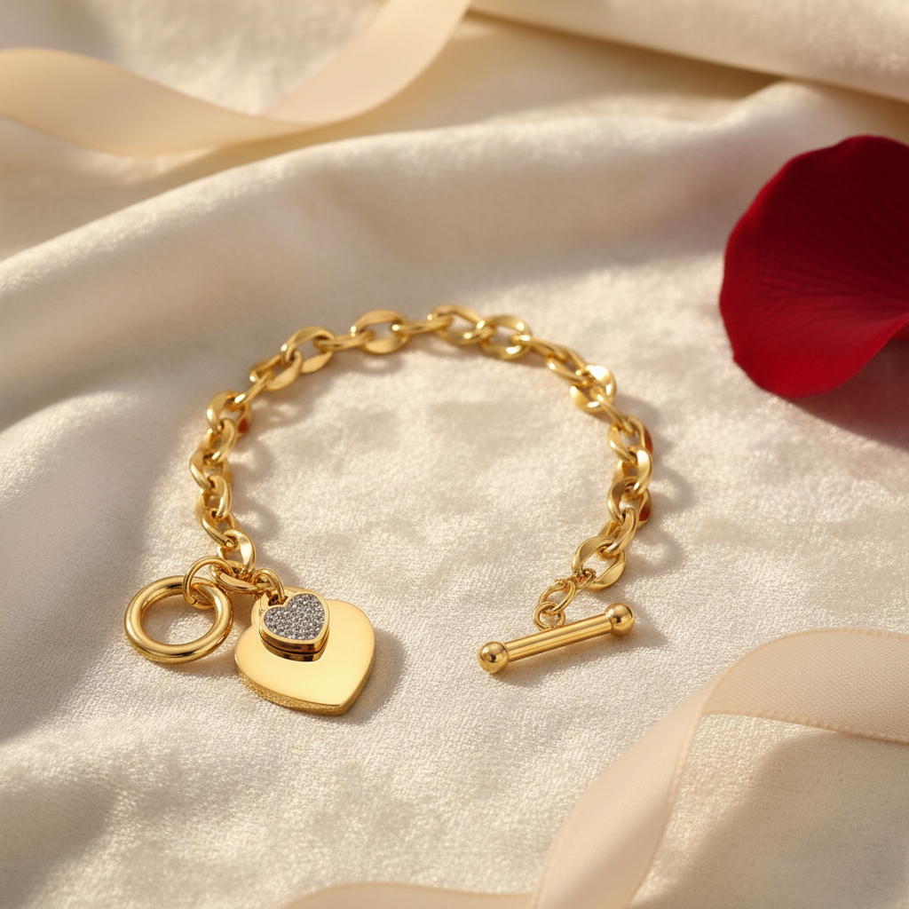 Hearts Bracelet in elegant setting
