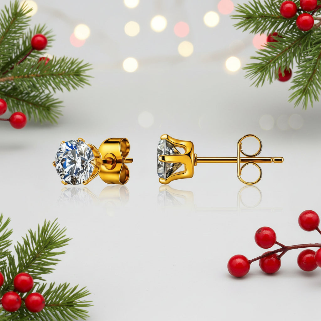 Orecchini, Acciaio Placcato Oro 18K